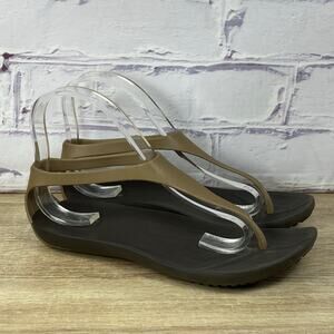 Crocs Sexi Serena Flip Brown Thong Sandals Women's Size 8 Comfort T-Strap
